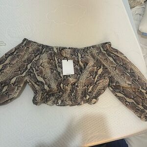 LPA Snake Print Off-Shoulder Top- REVOLVE